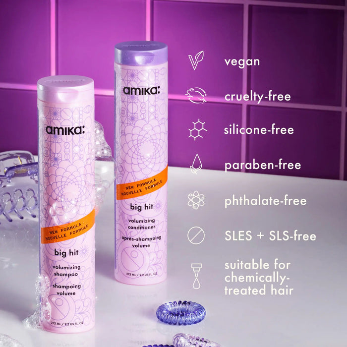 Amika Big Hit Volumizing Shampoo 1000 ml uten pumpe - Cancam